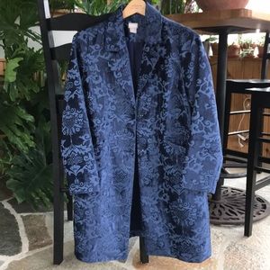 Chico’s blue velvet coat